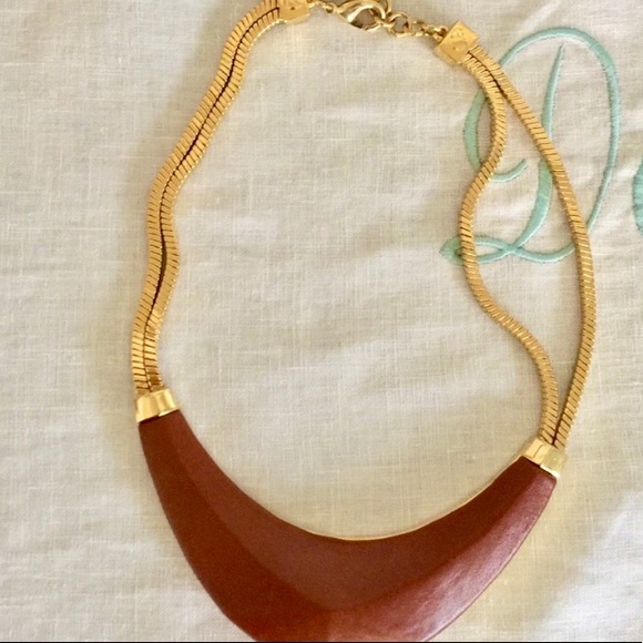 Vince Camuto Leather & Gold Plated necklace - Picture 2 of 4